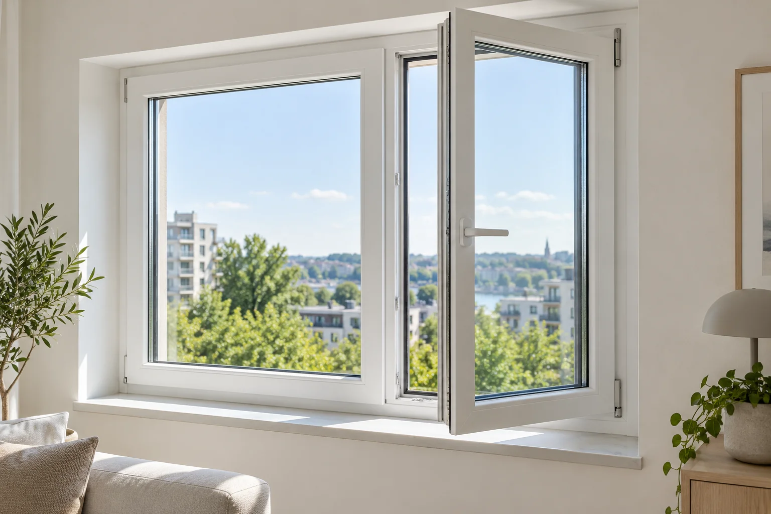 Beyaz PVC pencere doğraması